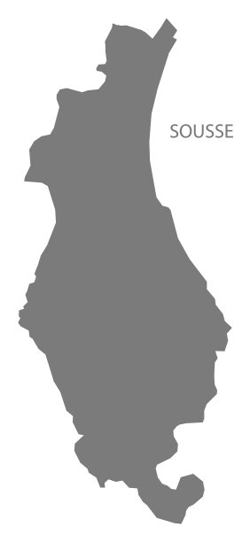 苏塞突尼斯地图灰色图片下载