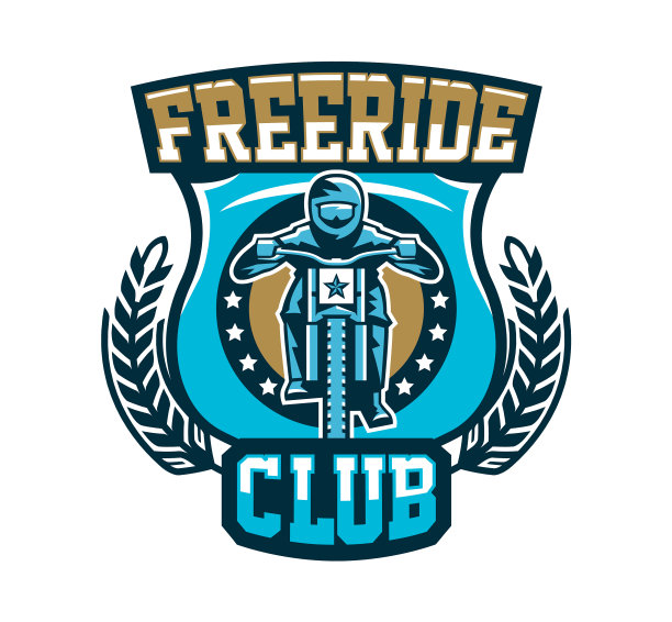 骑山地车的人的标志和标志图片下载