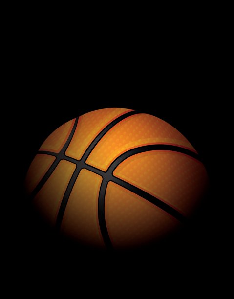 篮球在黑暗阴影的背景图片下载