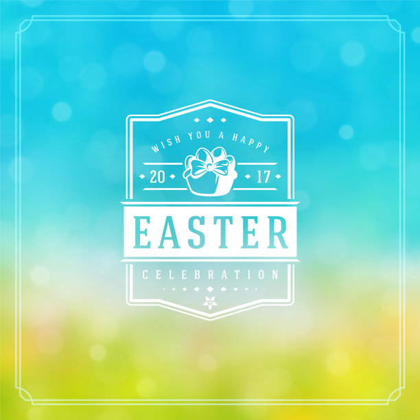 复活节贺卡文本模板和徽章图片下载