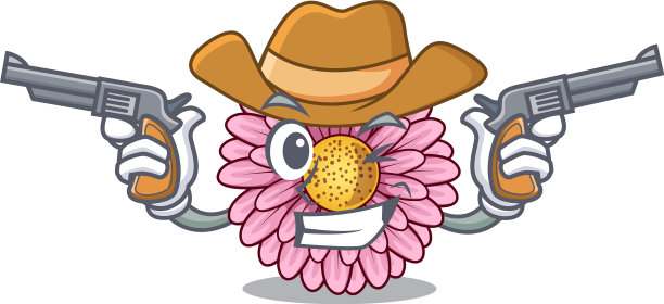 牛仔非洲菊花盆上面的字表图片下载