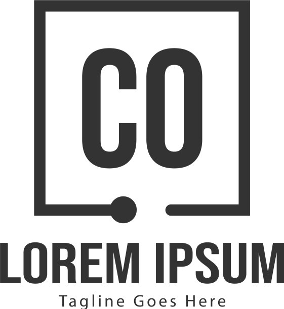 现代框架CO首字母Logo模板图片下载