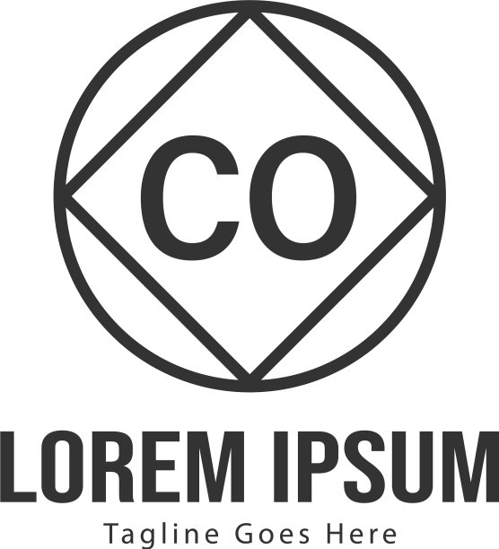现代框架CO首字母Logo模板图片下载
