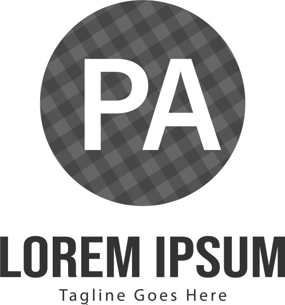 带有现代框架的PA首字母标志模板图片下载