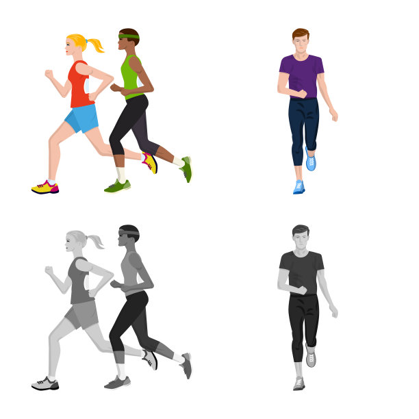 运动和胜利者的图标设置图片下载