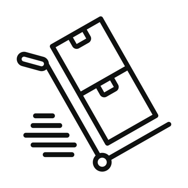 手推车配送矢量图标图片下载