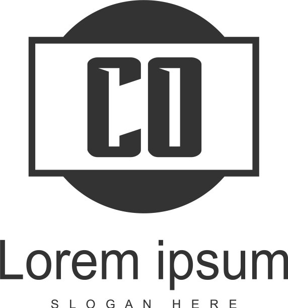 现代框架CO首字母Logo模板图片下载