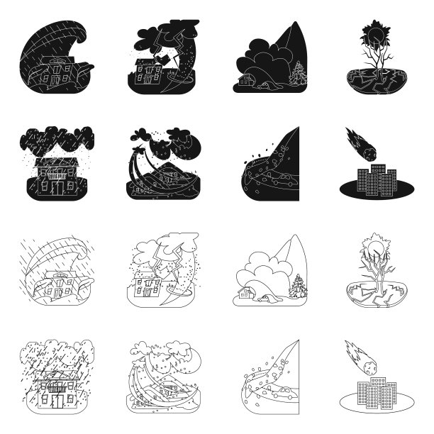 设计气象和遇险标志套图片下载