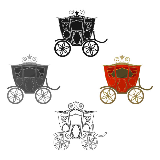 婚礼马车是新娘和新娘的马车图片下载