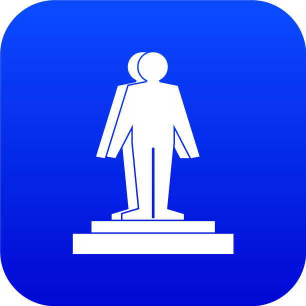 3d模型的男人图标数字蓝色图片下载