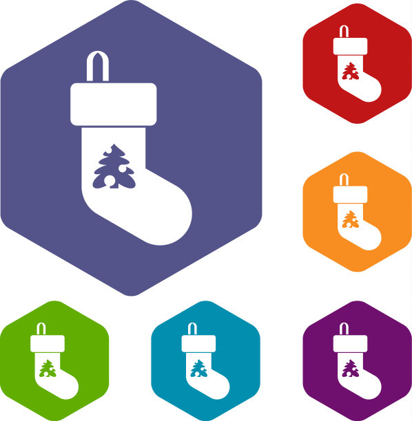 圣诞袜图标套装图片下载