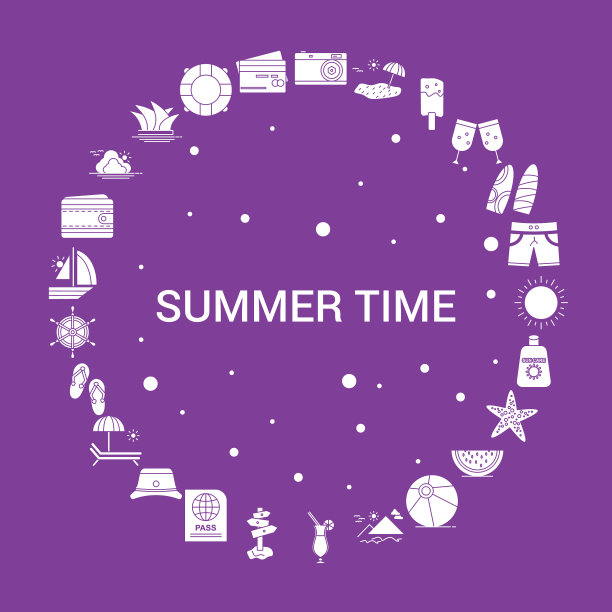 夏季时间图标设置信息图模板图片下载