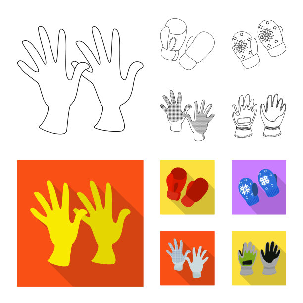 孤立对象的剪影和安全标志集图片下载