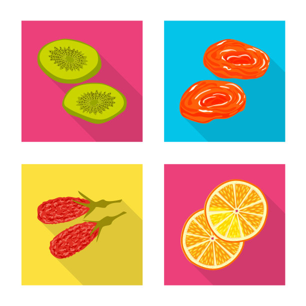 设计水果和干标志套图片下载