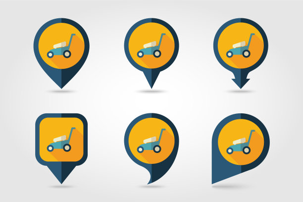 割草机平针地图图标花园图片下载