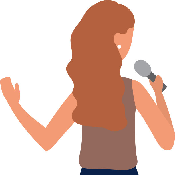 带麦克风的女人图片下载