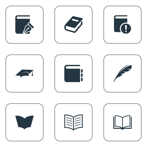 一组简单的教育图标图片下载