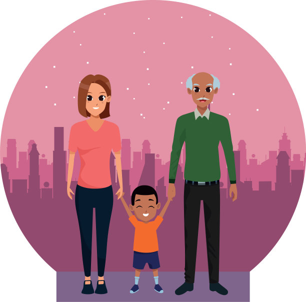 家庭，年轻的父母带着小孩图片下载