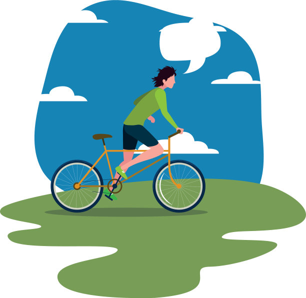 人们骑自行车活动形象图片下载