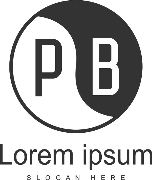 PB字母现代框架logo模板图片下载