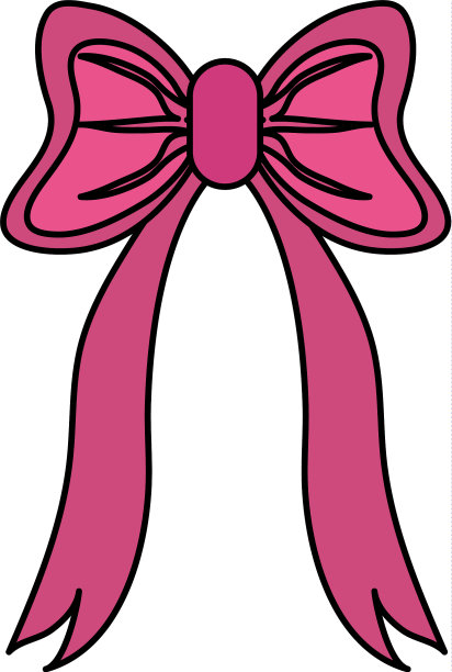 粉色丝带蝴蝶结图标形象图片下载