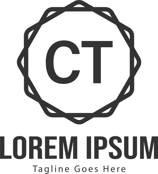 CT首字母现代框架标志模板图片下载