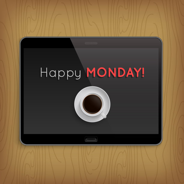 木桌上的现实平板图片下载