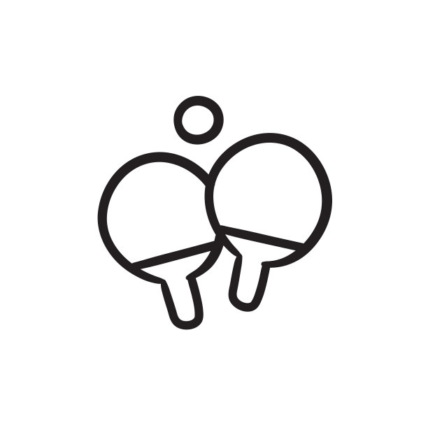乒乓球拍和球素描图标图片下载