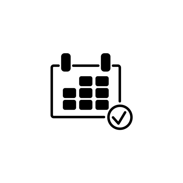 白色背景上的日历Web线条图标图片下载