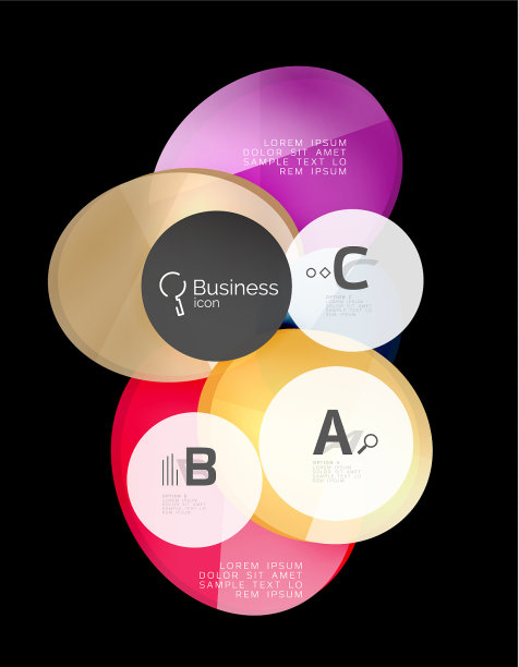 光滑玻璃环形横幅设计模板图片下载