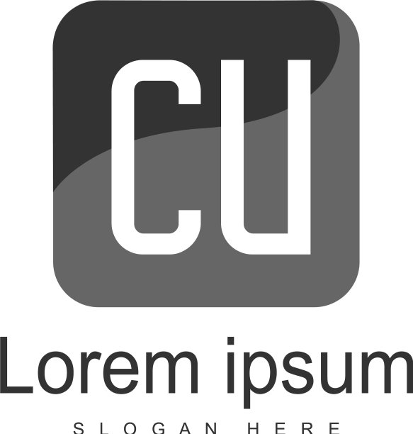 现代框架CU字母logo模板图片下载