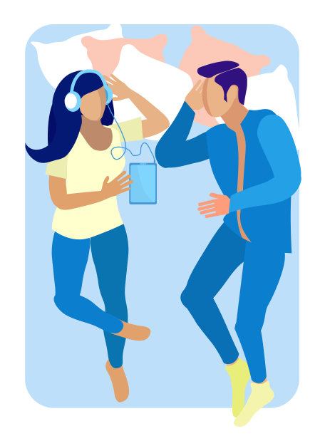 一对夫妇躺在床上休息图片下载