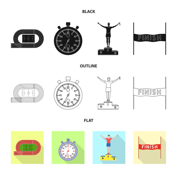 设计运动和获胜者的标志集合图片下载