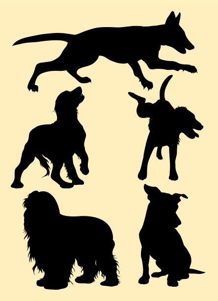 狗宠物剪影图片下载