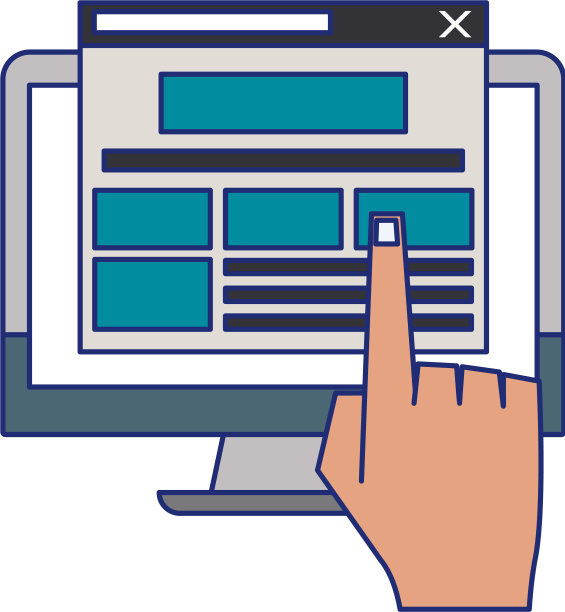 电脑屏幕上网浏览蓝线图片下载