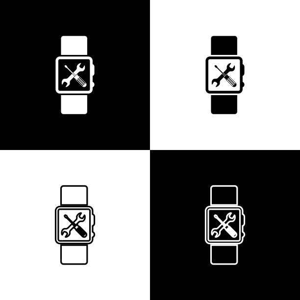 用螺丝刀和扳手图标设置智能手表图片下载