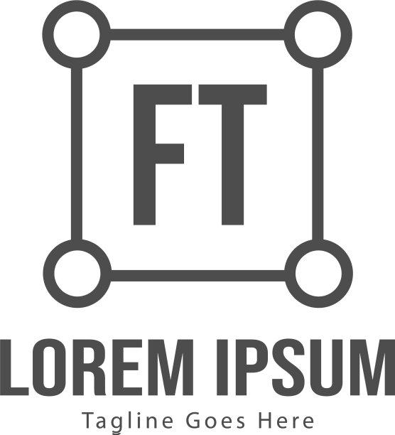 现代边框FT字母logo模板图片下载