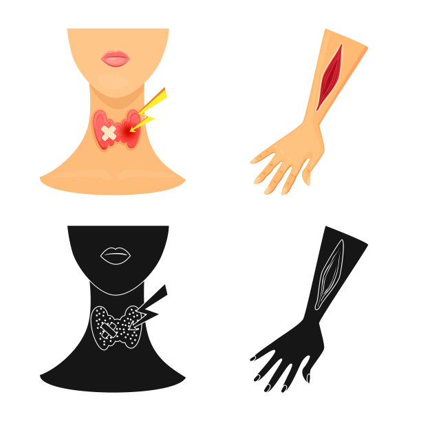 设计医疗和疼痛标志集图片下载