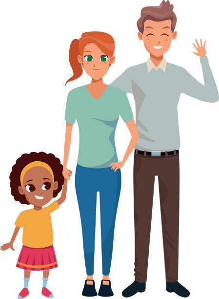 家庭，年轻的父母带着小孩图片下载