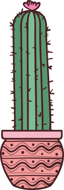 仙人掌盆栽孤立图标图片下载