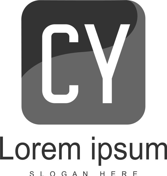 现代边框CY标志模板图片下载