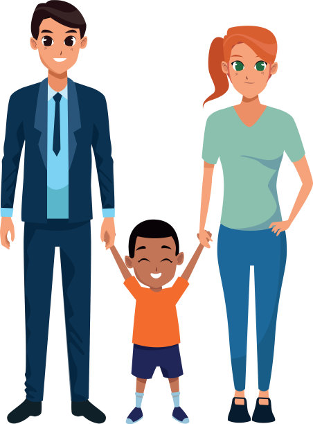 家庭，年轻的父母带着小孩图片下载