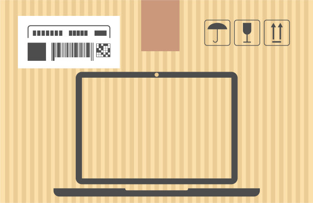 模拟电视在纸箱移动和图片下载