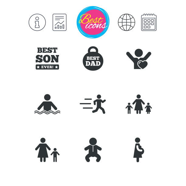 人们家庭偶像游泳婴儿标志图片下载