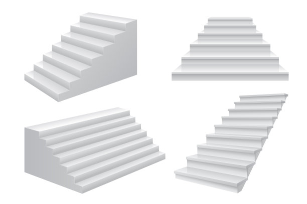 逼真的3d楼梯商业职业阶梯图片下载