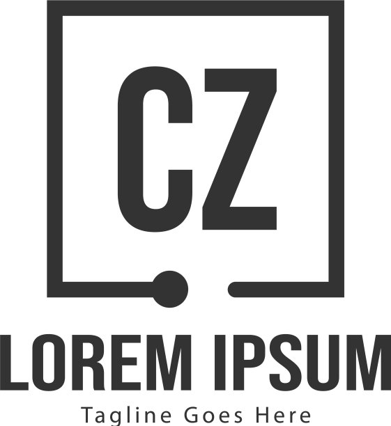 CZ字母现代边框logo模板图片下载