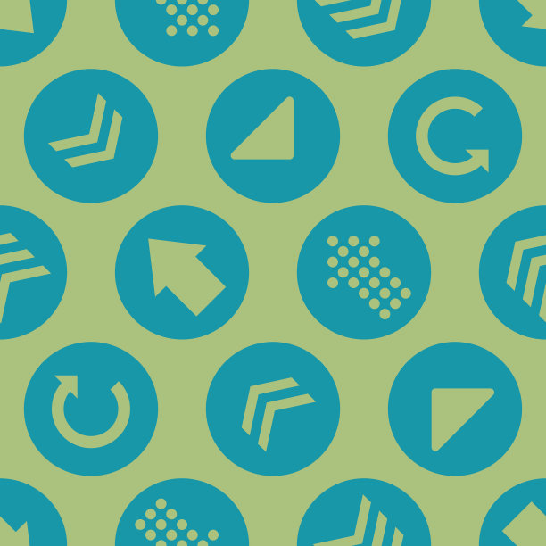 绿色的蓝绿色箭头圆无缝图案图片下载