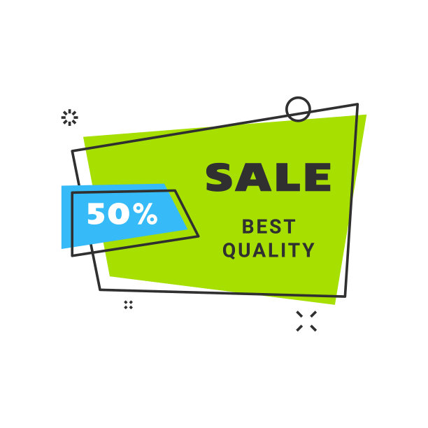 销售横幅设计模板平面线条几何图片下载