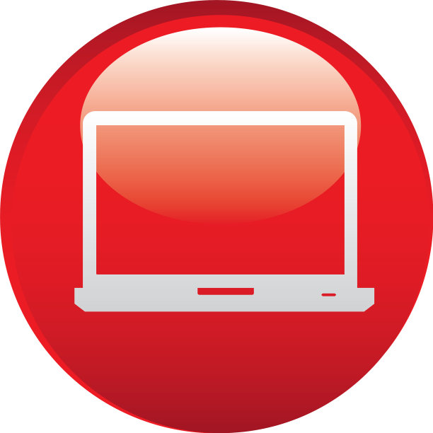 红色笔记本电脑图标图片下载