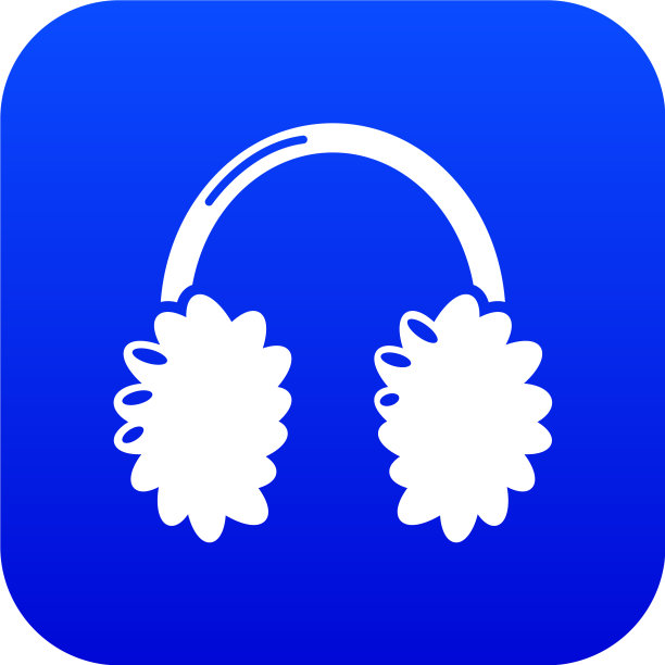 冬季耳机图标简单的黑色风格图片下载